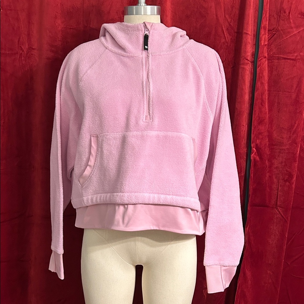 FLX Pink Women's Boxy Quarter Zip Fleece Pullover